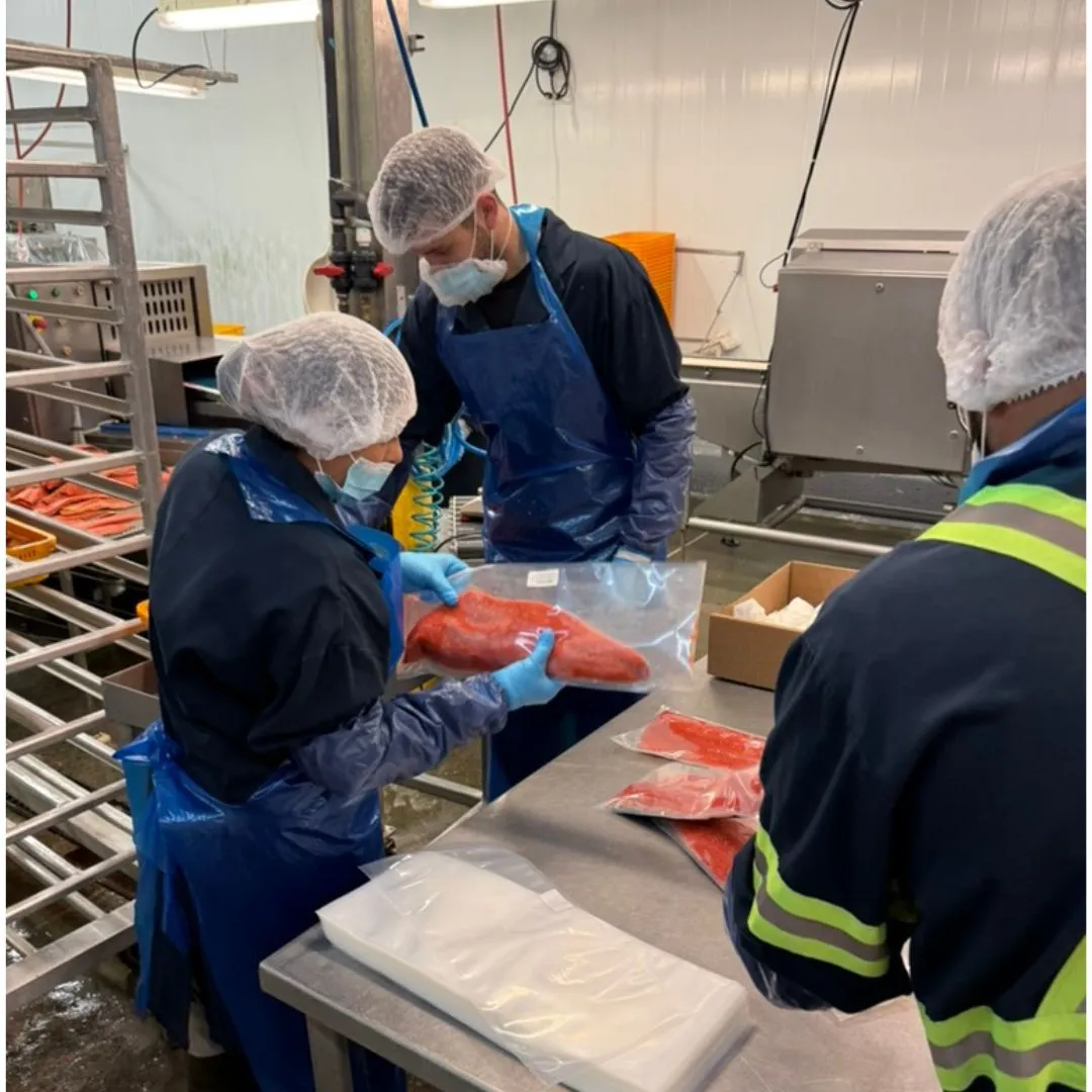 A vacuum skin pack held up for inspection